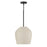 1-light Handcrafted Terracotta Pendant In Ivory And Matte Black | 354212IV