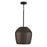 1-light Handcrafted Terracotta Pendant In Umber And Matte Black | 354212UR