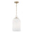 1-light Capsule Pendant In Matte Brass With Faux Alabaster Glass And Alternating Loop Designer Chain | 355811MA-553