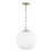 1-light Globe Pendant In Matte Brass With Soft White Glass And Alternating Loop Designer Chain | 355812MA-552