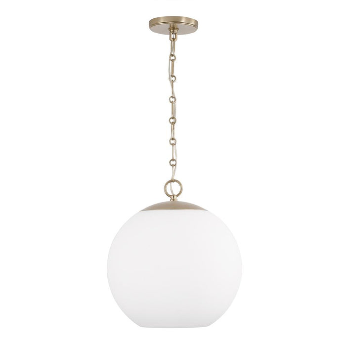 1-light Globe Pendant In Matte Brass With Soft White Glass And Alternating Loop Designer Chain | 355812MA-552