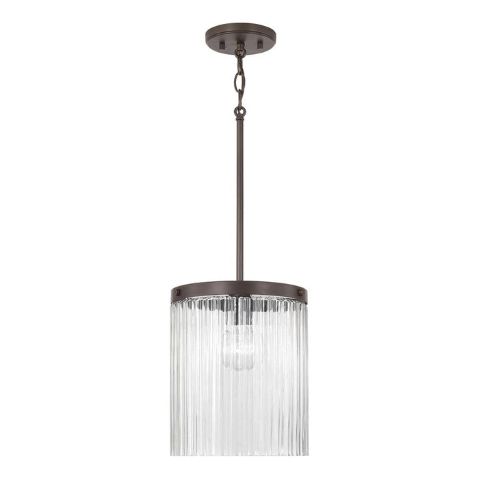 1-light Pendant In Oil Rubbed Bronze With Clear Beveled Fluted Glass | 356211OR