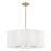 6-light Pendant In Matte Brass With White Fabric Shade | 356461MA