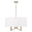 4-light Pendant In Matte Brass With Clear Acrylic Accents And White Fabric Shade | 357041MA