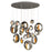 Eurofase Arlington, 19 Lights LED Chand, Bk/ch