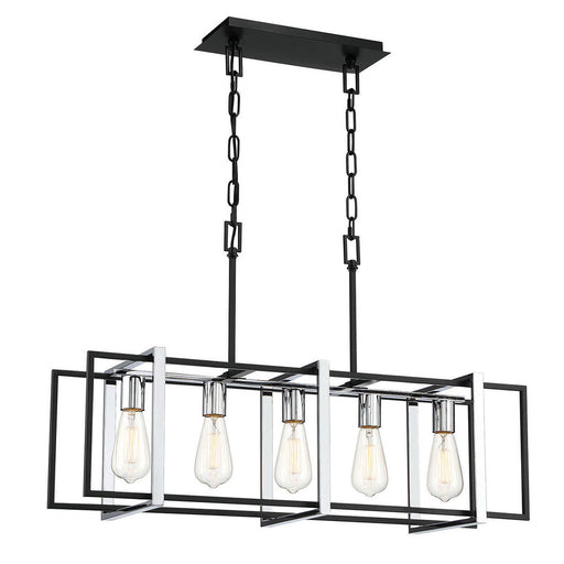 Stafford,chand, 5 Light ,rect,chr/bk | 37118-013