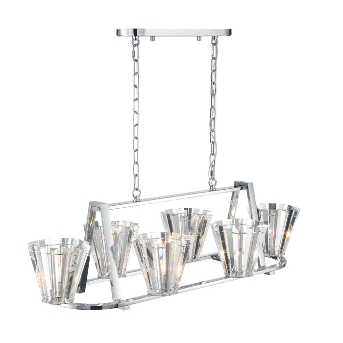 Ricca, 6 Light  Oval  Chandelier,chr | 38867-019