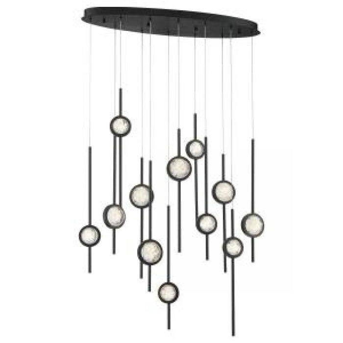 Barletta,  12 Light  Led Chand, Blk | 39466-013