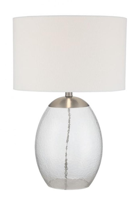 Craftmade 1 Light Glass/Metal Base Table Lamp in Brushed Polished Nickel