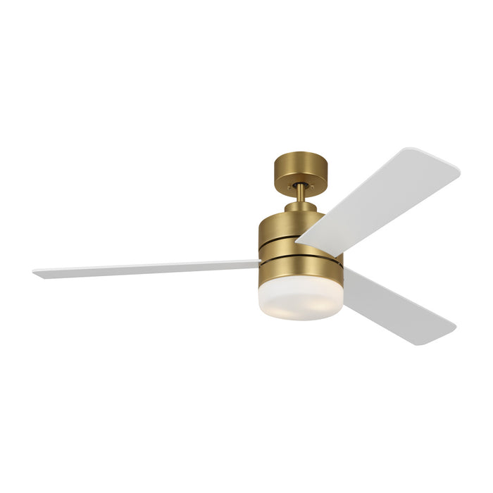 Era 52 Led Ceiling Fan In Burnished Brass With Matte White Blades And Light Kit | 3ERAR52BBSD