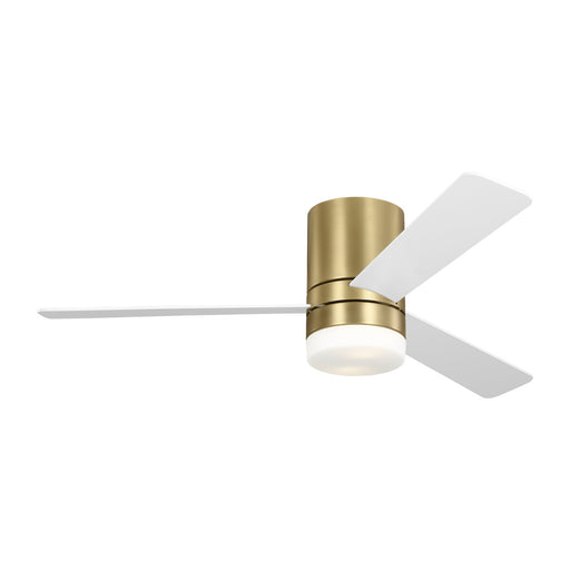 Era 52 Hugger Led Ceiling Fan In Burnished Brass With Matte White Blades And Light Kit | 3ERHR52BBSD