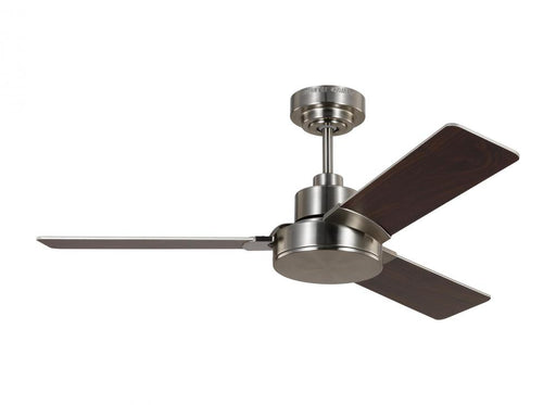 Generation Lighting Jovie 44" Indoor/Outdoor Brushed Steel Ceiling Fan with Wall Control and Manual Reversible Motor