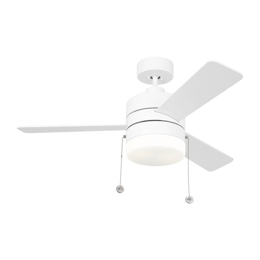 Syrus 44 Led Ceiling Fan In Matte White With Matte White Blades And Light Kit | 3SY44RZWD