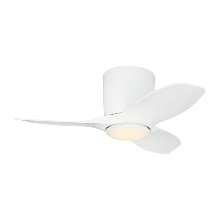 Titus 32 Hugger Led Ceiling Fan In Matte White With Matte White Blades And Light Kit | 3TTHR32RZWD