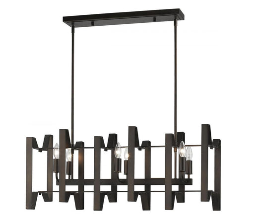 6 Light Linear Chandelier | 4000-34BRZ