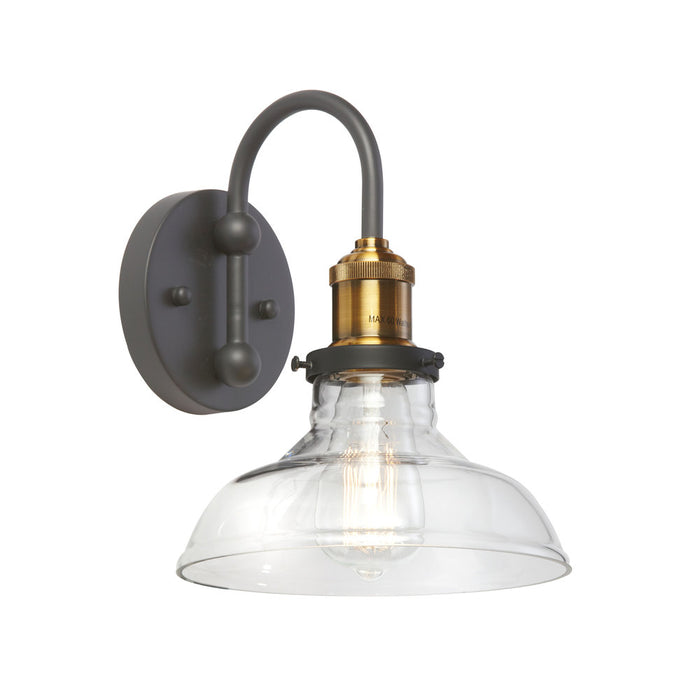 1lt Wall Sconce, Black/antique Brass | 410-61W-BAB