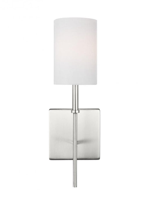 Visual Comfort & Co. Studio Collection Foxdale transitional 1-light LED indoor dimmable bath sconce in brushed nickel silver finish with wh