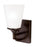 Generation Lighting Hanford traditional 1-light LED indoor dimmable bath vanity wall sconce in bronze finish with satin