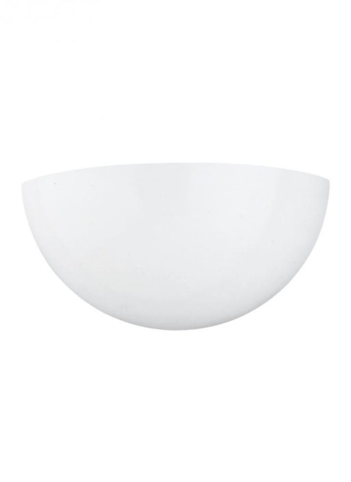 Generation Lighting Edla traditional 1-light LED indoor dimmable bath vanity wall sconce in white finish with white plas