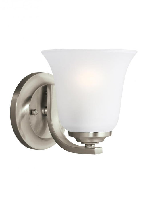 Generation Lighting Emmons traditional 1-light indoor dimmable bath vanity wall sconce in brushed nickel silver finish w