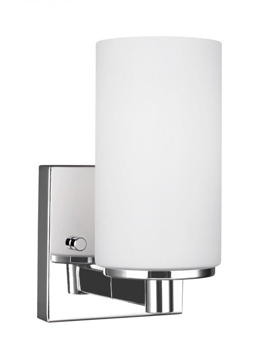 Generation Lighting Hettinger transitional 1-light indoor dimmable bath vanity wall sconce in chrome silver finish with