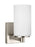 Generation Lighting Hettinger transitional 1-light indoor dimmable bath vanity wall sconce in brushed nickel silver fini | 4139101-962