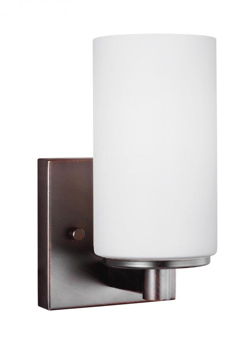 Generation Lighting Hettinger transitional 1-light LED indoor dimmable bath vanity wall sconce in bronze finish with etc | 4139101EN3-710
