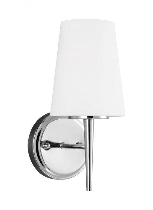 Generation Lighting Driscoll contemporary 1-light indoor dimmable bath vanity wall sconce in chrome silver finish with c
