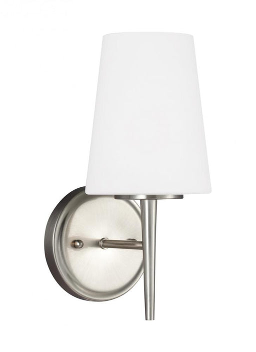 Generation Lighting Driscoll contemporary 1-light indoor dimmable bath vanity wall sconce in brushed nickel silver finis