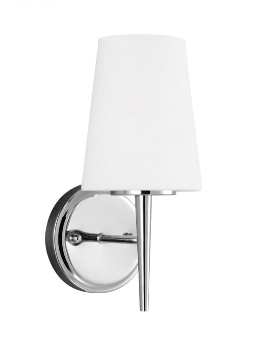 Generation Lighting Driscoll contemporary 1-light LED indoor dimmable bath vanity wall sconce in chrome silver finish wi