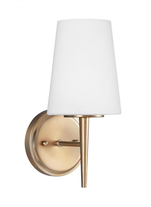 Generation Lighting Driscoll contemporary 1-light LED indoor dimmable bath vanity wall sconce in satin brass gold finish