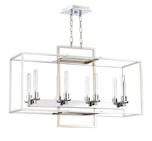 Craftmade Cubic 8 Light Linear Chandelier in Chrome