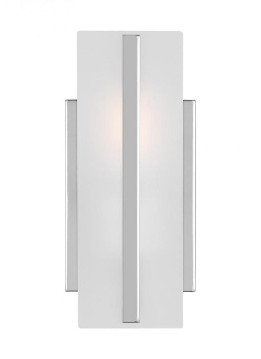 Visual Comfort & Co. Studio Collection Dex contemporary 1-light LED indoor dimmable bath wall sconce in chrome finish with satin etched gla