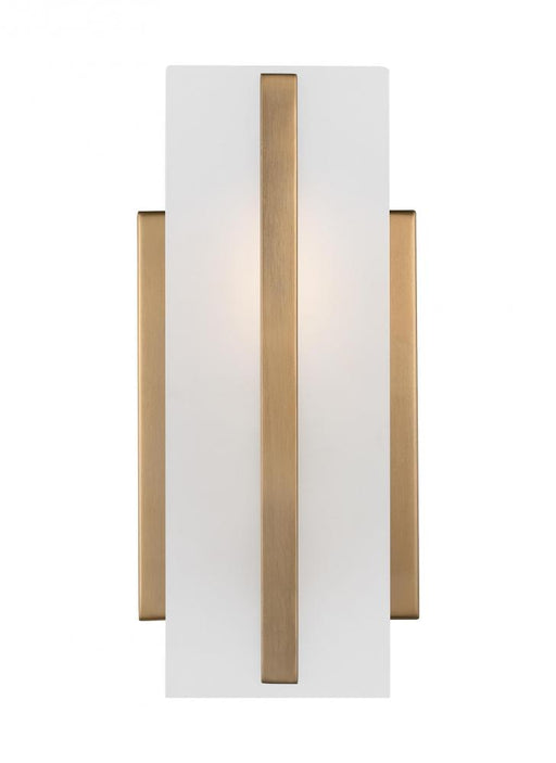 Visual Comfort & Co. Studio Collection Dex contemporary 1-light LED indoor dimmable bath wall sconce in satin brass gold finish with satin