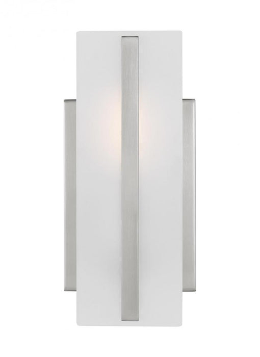 Visual Comfort & Co. Studio Collection Dex contemporary 1-light LED indoor dimmable bath wall sconce in brushed nickel silver finish with s