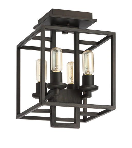 Craftmade Cubic 4 Light Semi Flush in Aged Bronze Brushed