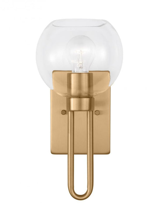Visual Comfort & Co. Studio Collection Codyn contemporary 1-light indoor dimmable bath vanity wall sconce in satin brass gold finish with c