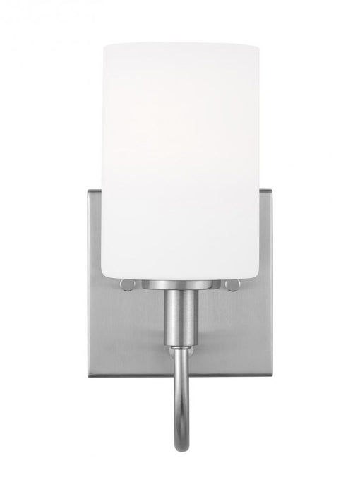 Visual Comfort & Co. Studio Collection Oak Moore traditional 1-light indoor dimmable bath vanity wall sconce in brushed nickel silver finis