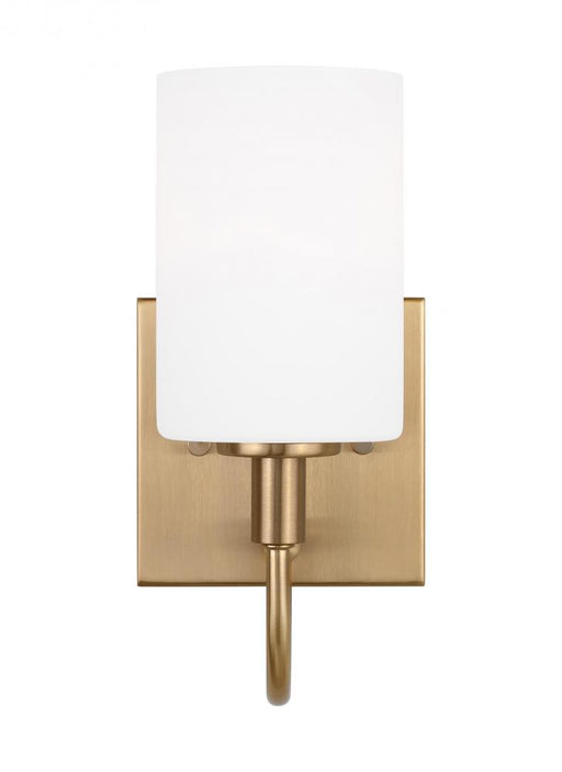 Visual Comfort & Co. Studio Collection Oak Moore traditional 1-light LED indoor dimmable bath vanity wall sconce in satin brass gold finish