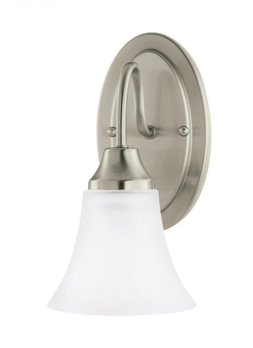 Generation Lighting Holman traditional 1-light LED indoor dimmable bath vanity wall sconce in brushed nickel silver fini