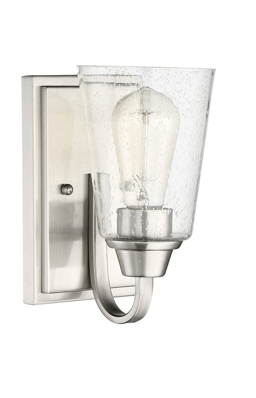 Craftmade Grace 1 Light Wall Sconce in Brushed Polished Nickel (Clear Seeded Glass)