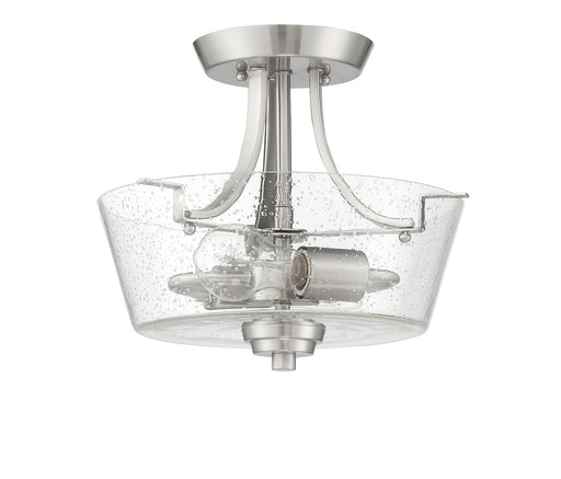 Craftmade Grace 2 Light Convertible Semi Flush in Brushed Polished Nickel (Clear Seeded Glass)