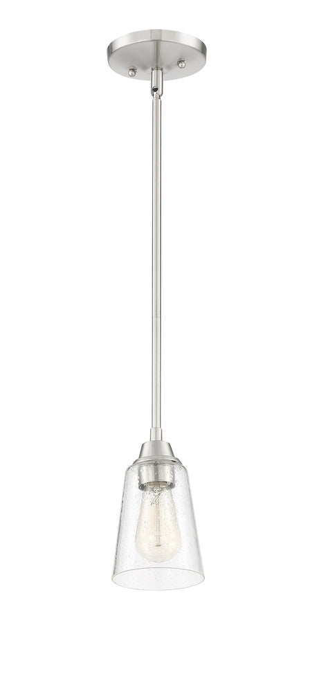 Craftmade Grace 1 Light Mini Pendant in Brushed Polished Nickel (Clear Seeed Glass)