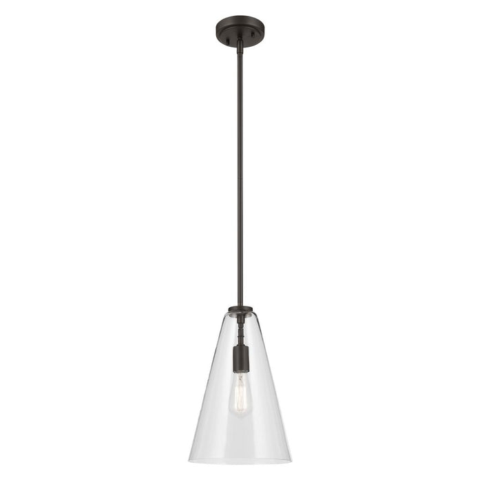 Kichler Everly 15.25" 1-Light Cone Pendant with Clear Glass in Olde Bronze