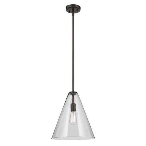 Kichler Everly 15.5" 1-Light Cone Pendant with Clear Glass in Olde Bronze