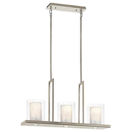 Kichler Triad 31.25" 6 Light Linear Chandelier with Uplights and Downlights and Clear Glass Outer and Ve
