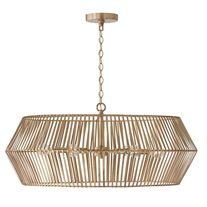 Capital 6-Light Angular Metal Chandelier in Matte Brass