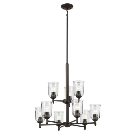 Kichler Shailene 26.5" 9-Light 2-Tier Chandelier with Clear Glass in Olde Bronze