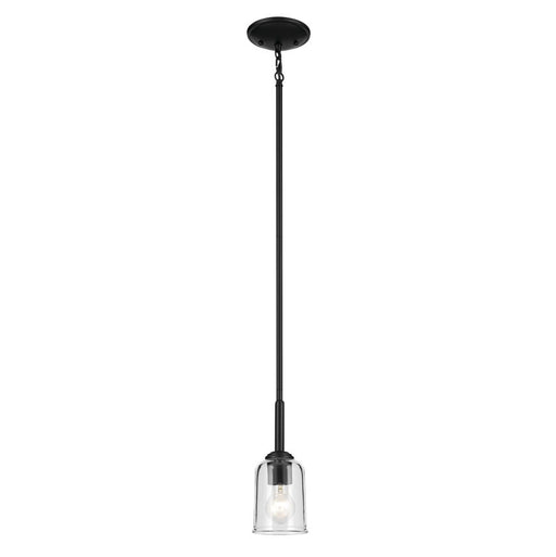 Kichler Shailene 11.25" 1-Light Mini Bell Pendant with Clear Glass in Black