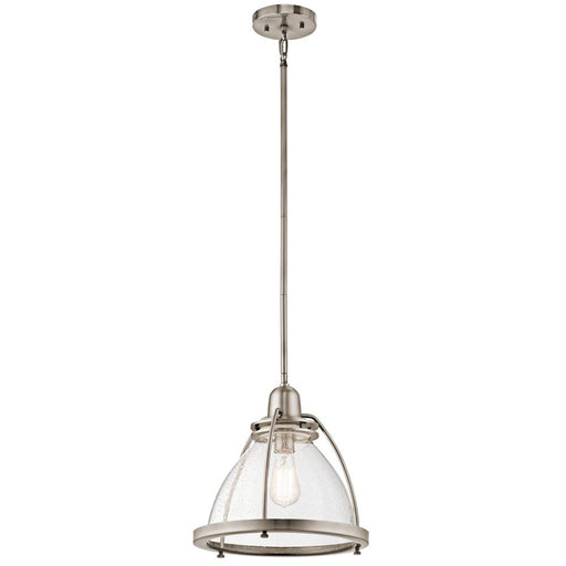 Kichler Silberne 13.25" 1 Light Pendant with Clear Seeded Glass in Classic Pewter